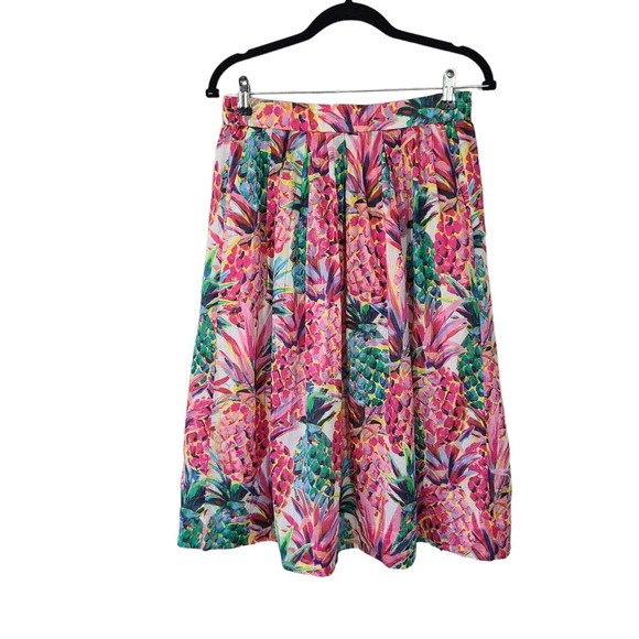 J. Crew Factory Floral Midi Skirt - Pink and Green - Picture 3 of 12